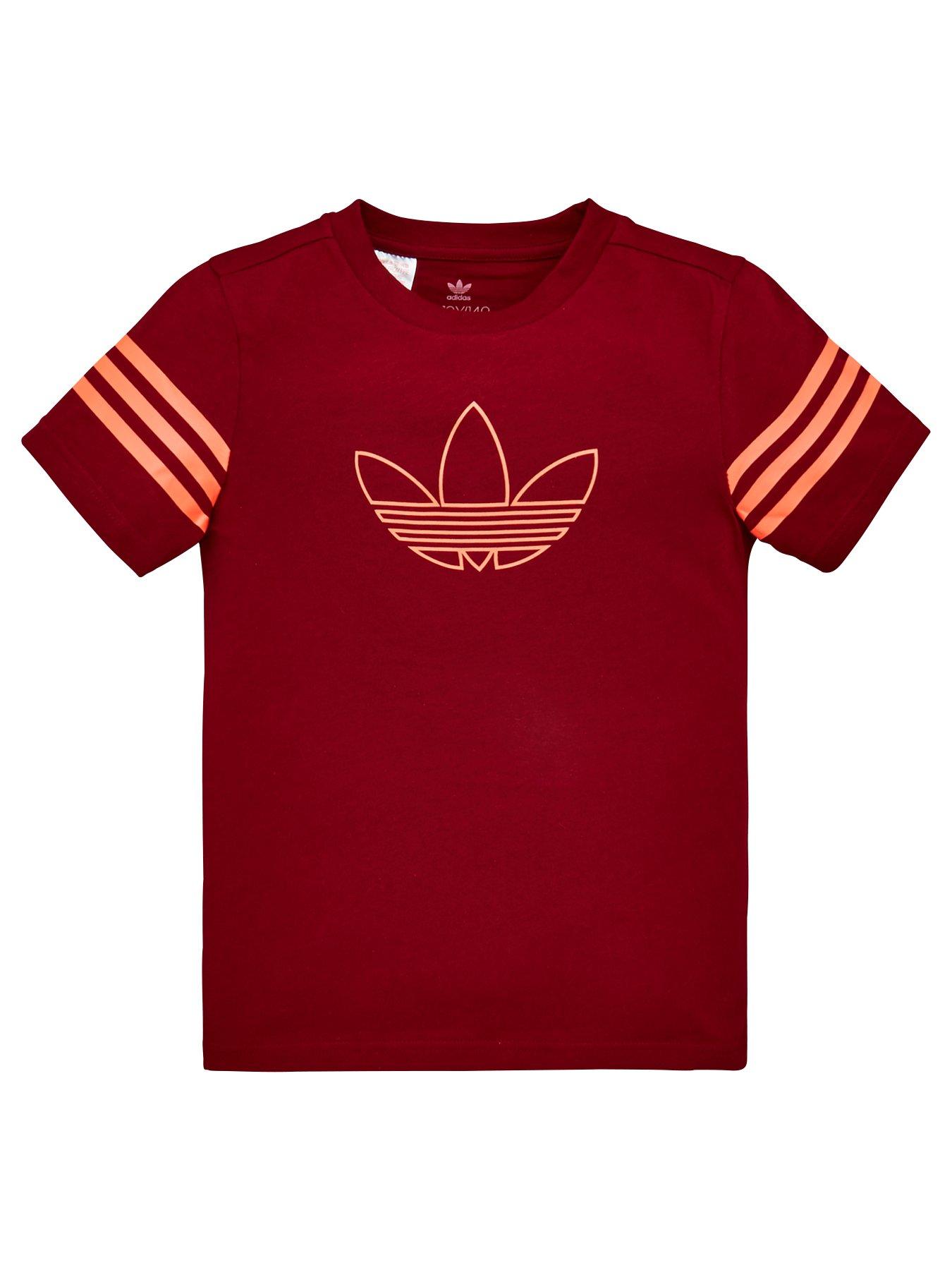 adidas originals burgundy t shirt