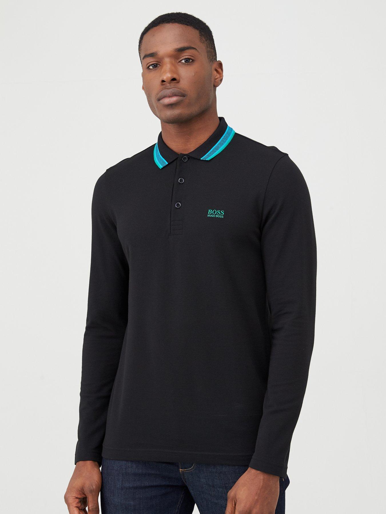 boss plisy long sleeve polo