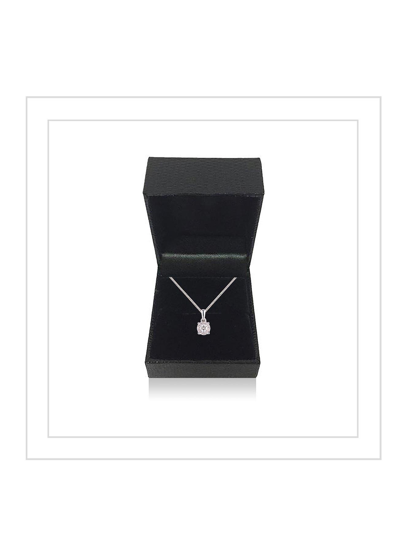Image 5 of 5 of Love DIAMOND 9ct White Gold 12pt Diamond Solitaire Pendant Necklace