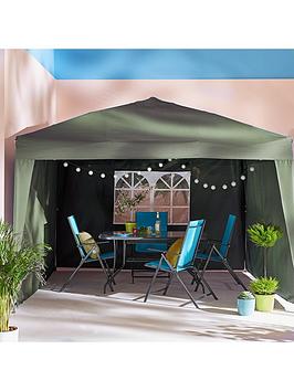 Product photograph of 2 5 X 2 5m Pop Up Gazebo With 3 Piece Side Panels Steel Frame Showerproof Roof from very.co.uk