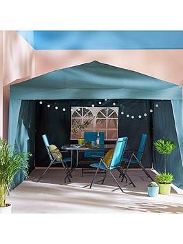 Product photograph of 3 X 3m Pop Up Gazebo With 3 Piece Side Panels Steel Frame Showerproof Roof from very.co.uk