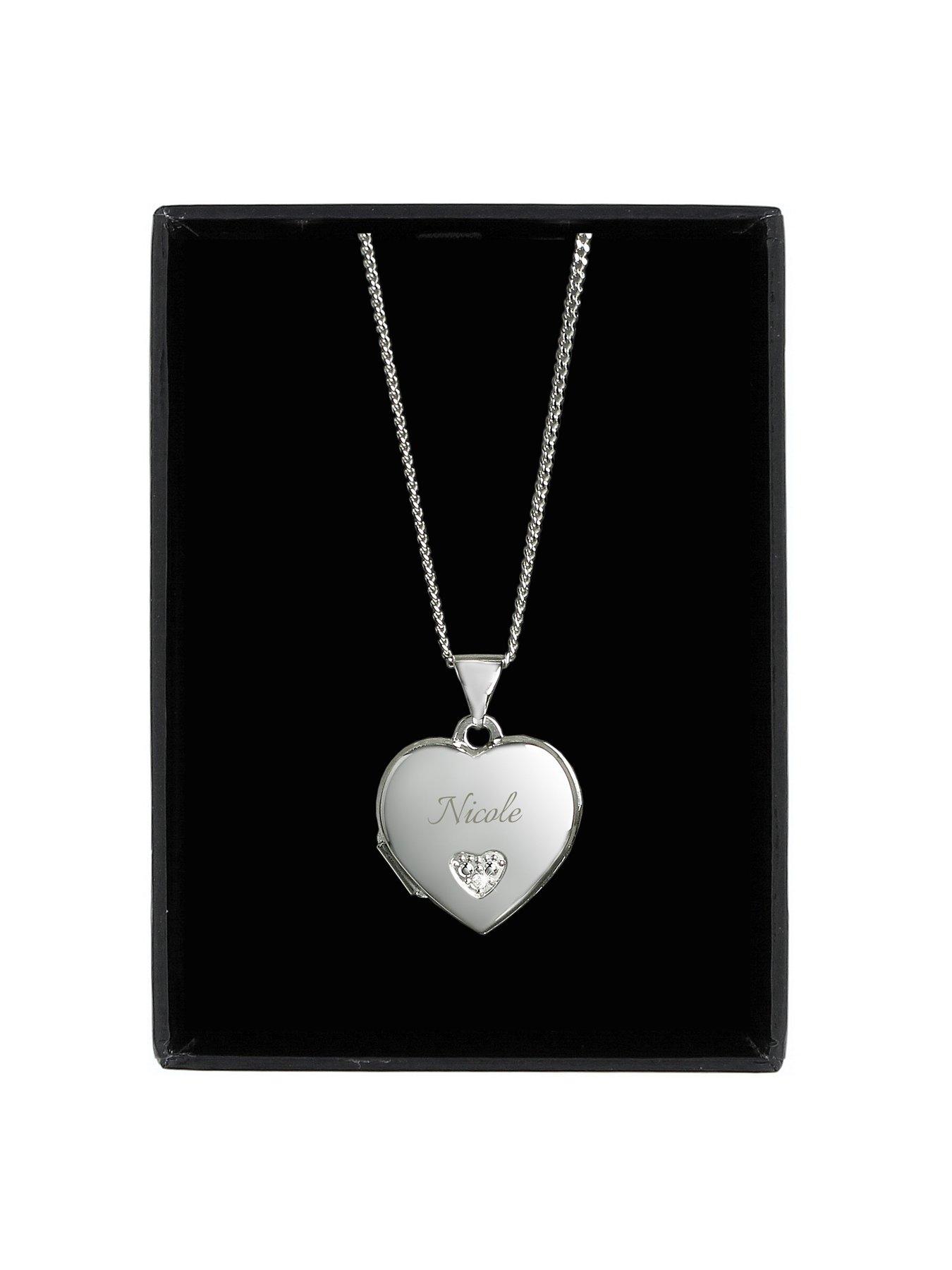Childrens silver locket necklace shop