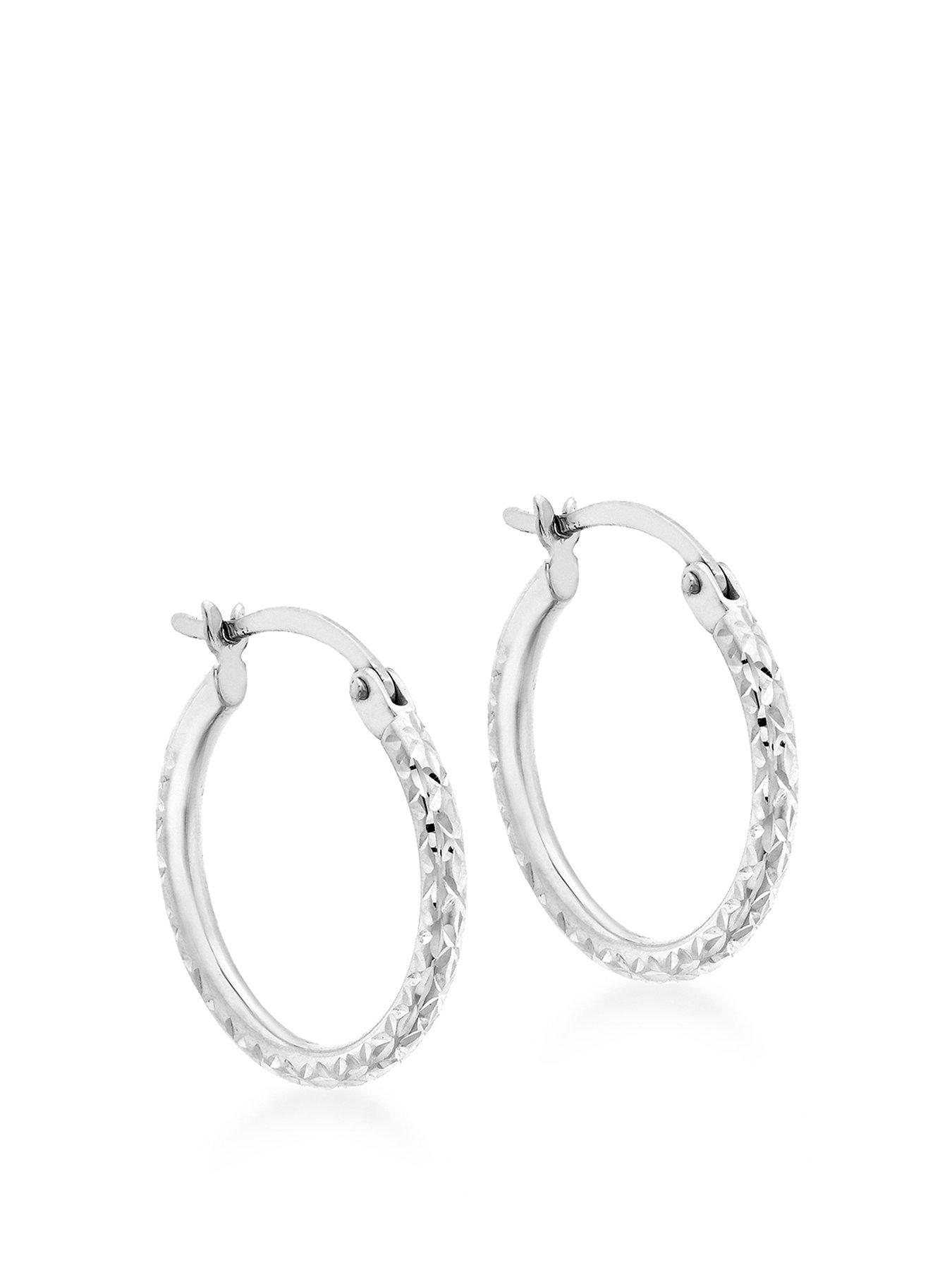 Love Gold 9Ct White Gold 15Mm Creole Hoop Earrings review