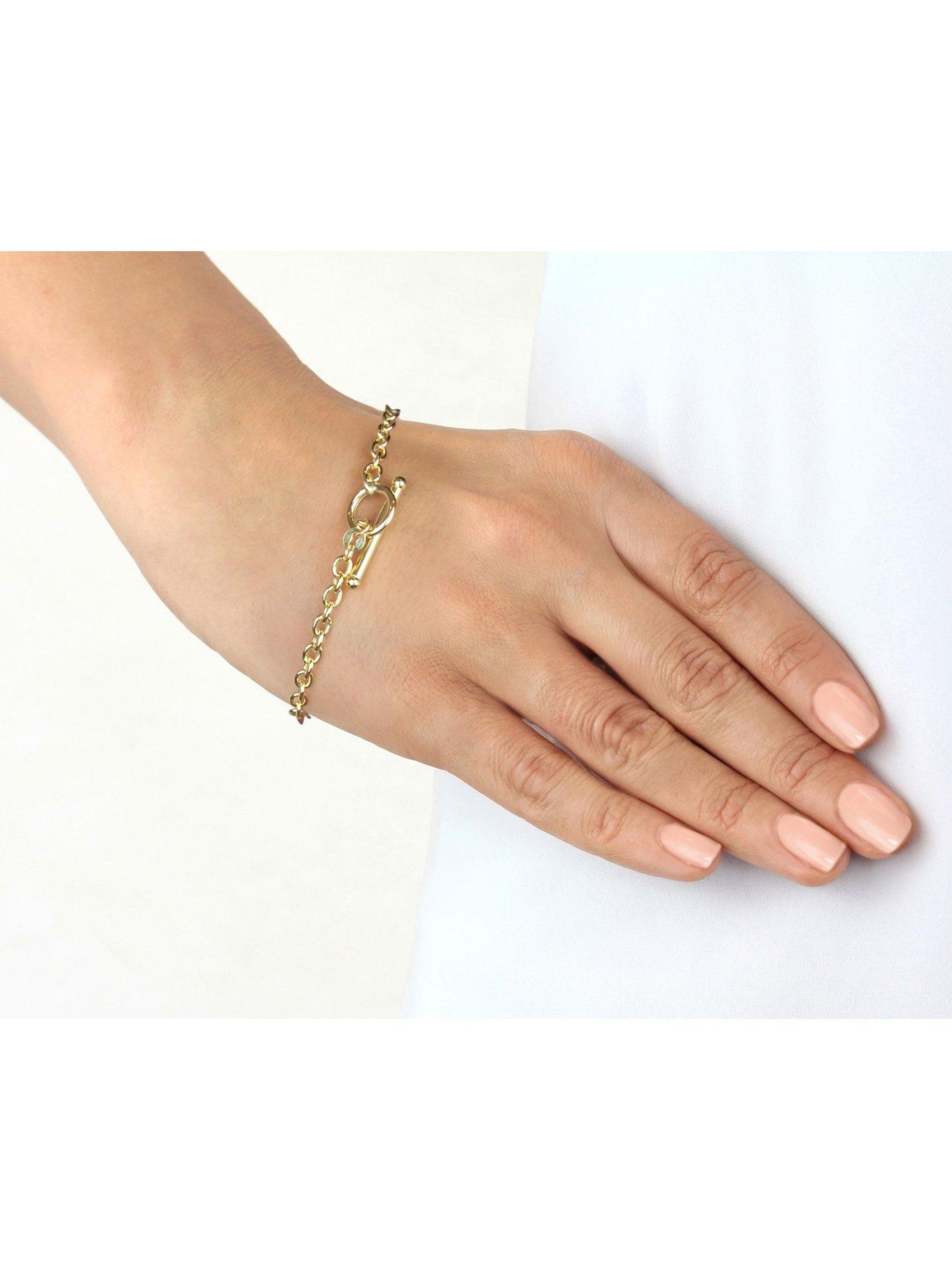 Image 2 of 4 of The Love Collection 9ct Gold T Bar Belcher Chain Bracelet