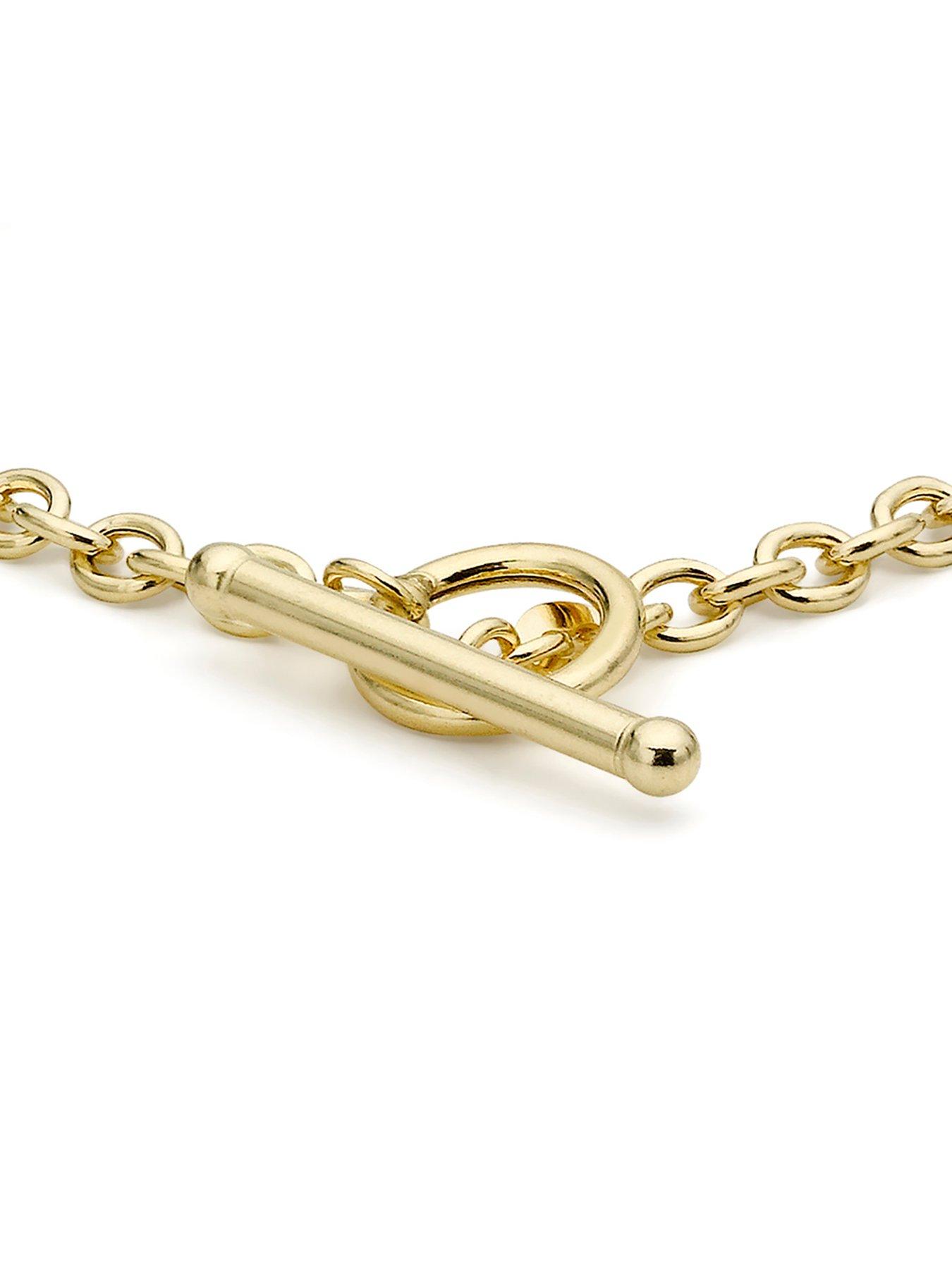 Image 4 of 4 of The Love Collection 9ct Gold T Bar Belcher Chain Bracelet