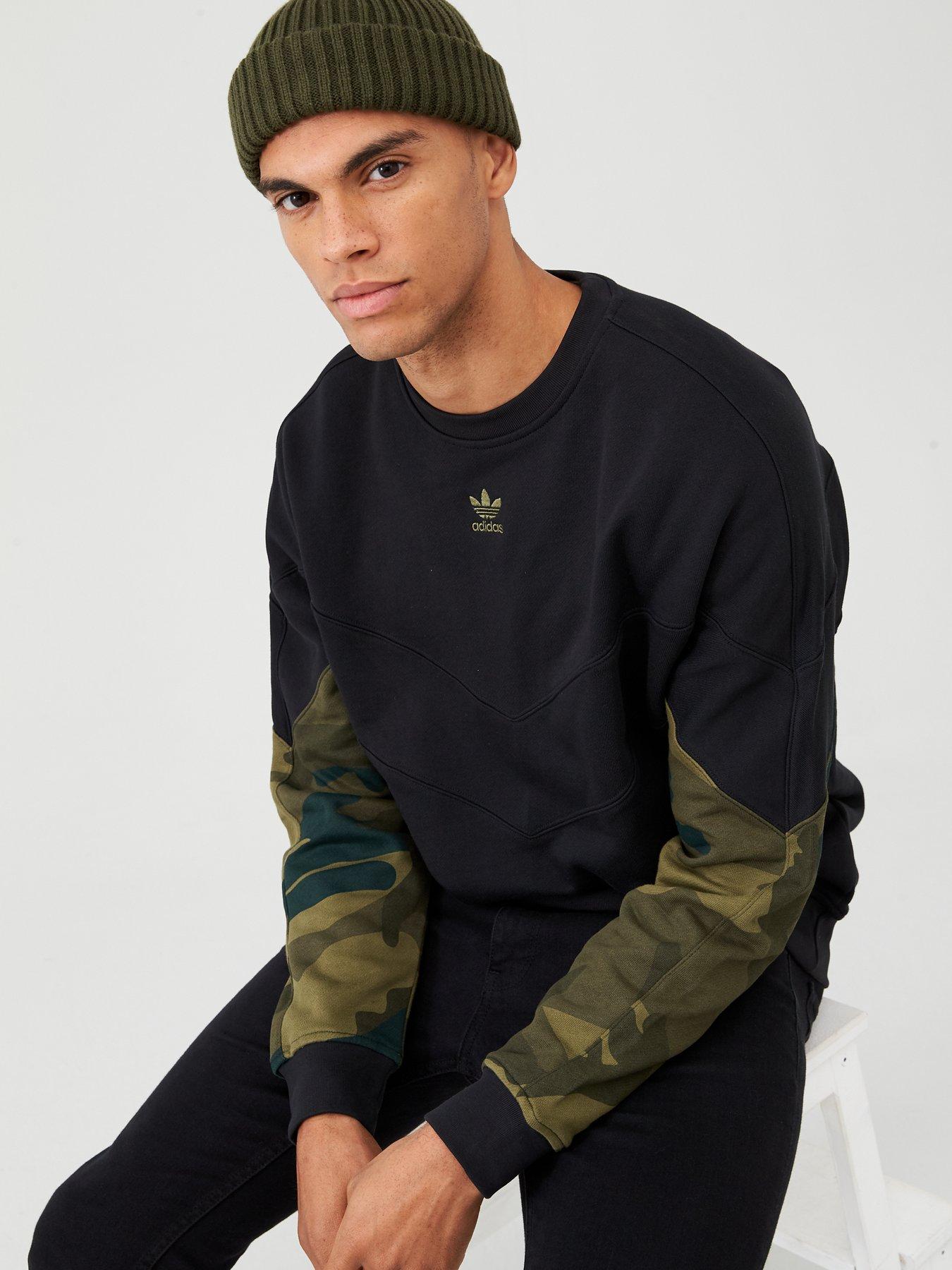 adidas essentials camo crew sweat