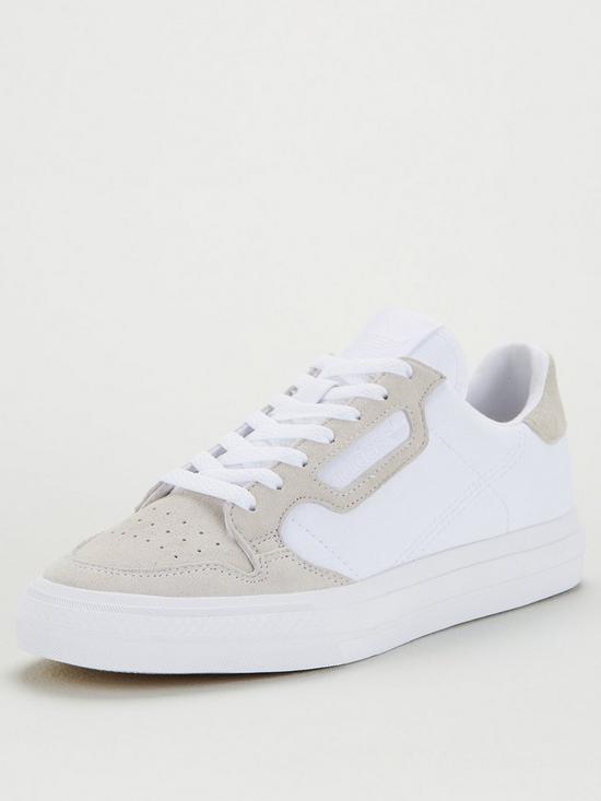 front image of adidas-originals-continental-vulc-canvas-white