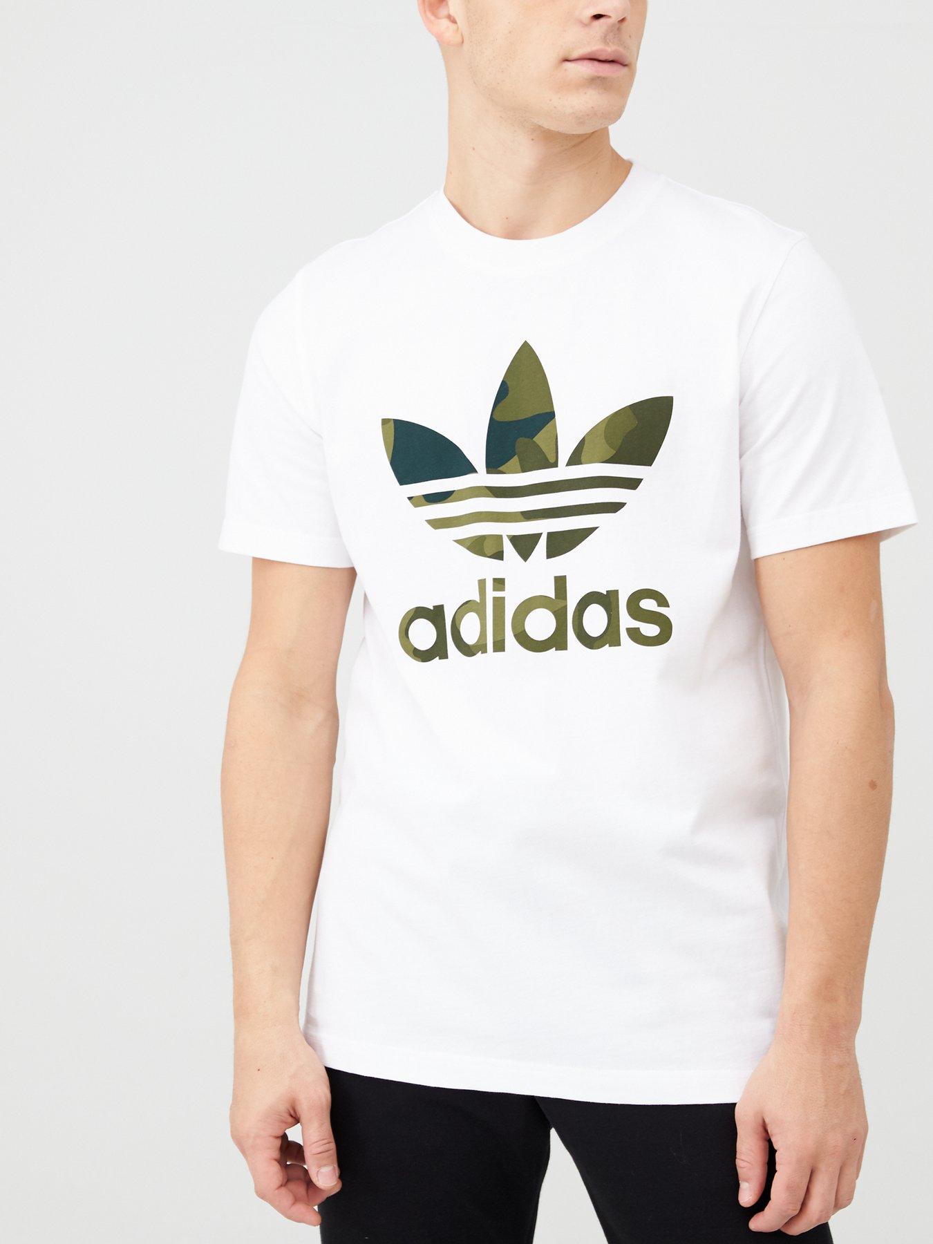 adidas trefoil tee white
