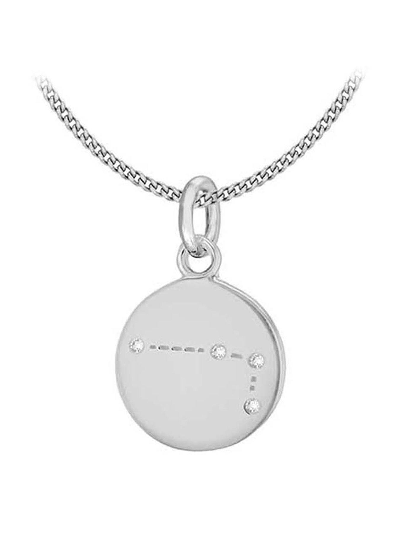 Jewellery & watches Sterling Silver Cubic Zirconia Constellations Disc Pendant Necklace