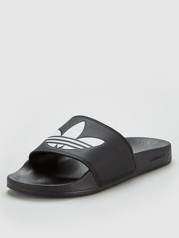 adidas Originals Rubber & Black Adilette Sandals for Men slides and flip flops slides and flip flops adidas Originals Sandals Mens Sandals 