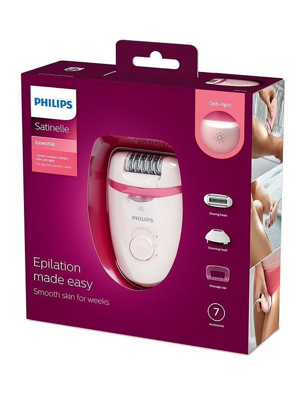 Philips Satinelle Essential Epilator Corded Hair Removal with 5 Accessories  BRE285/00 