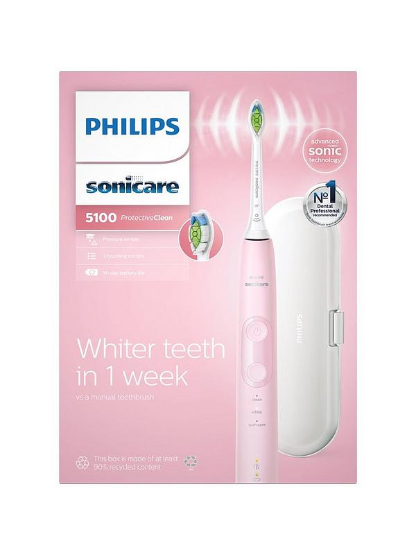 Image 3 of 5 of Philips Sonicare ProtectiveClean 5100 Electric Toothbrush, Pink, HX6856/29