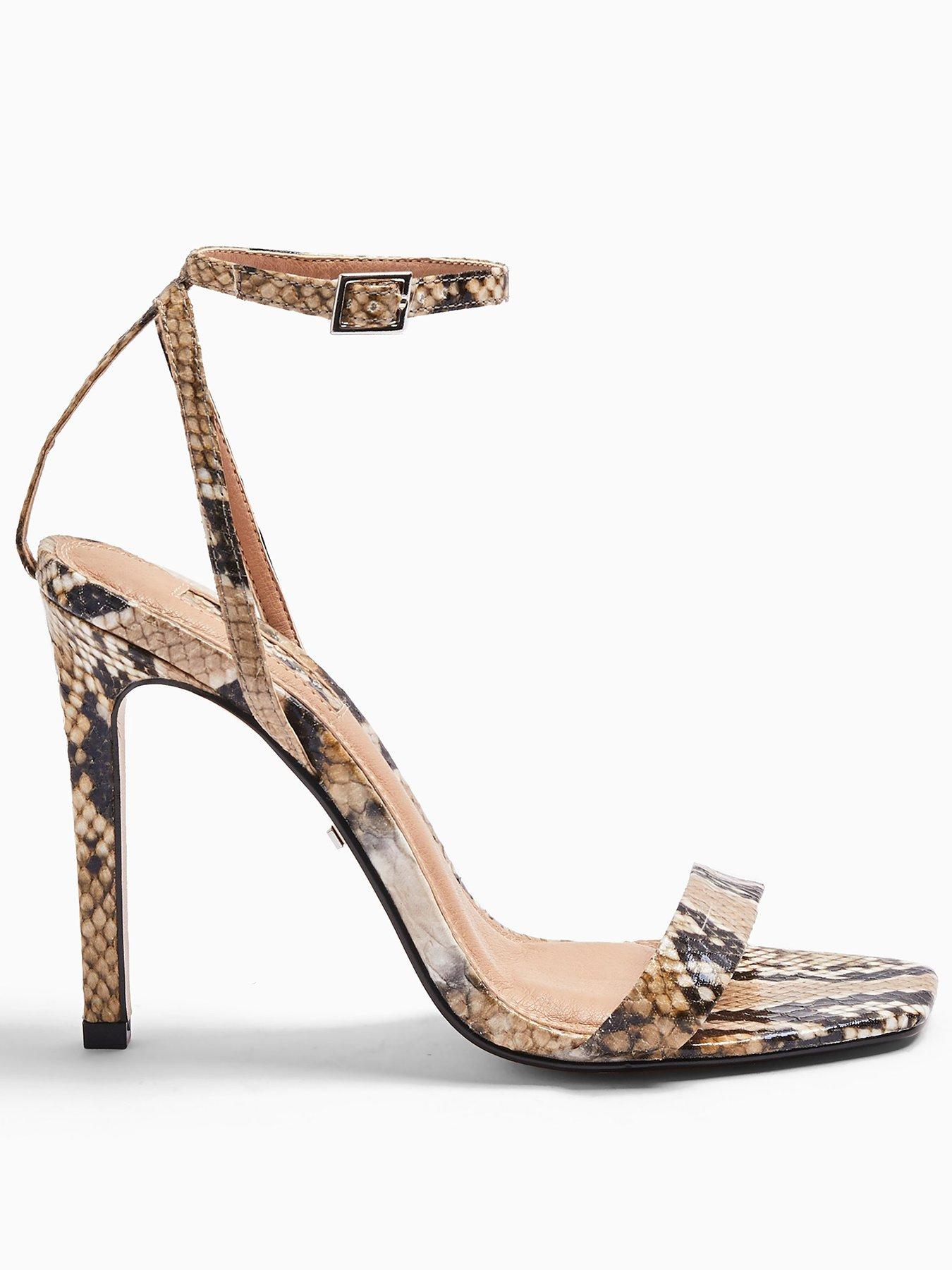 barely there snakeskin heels