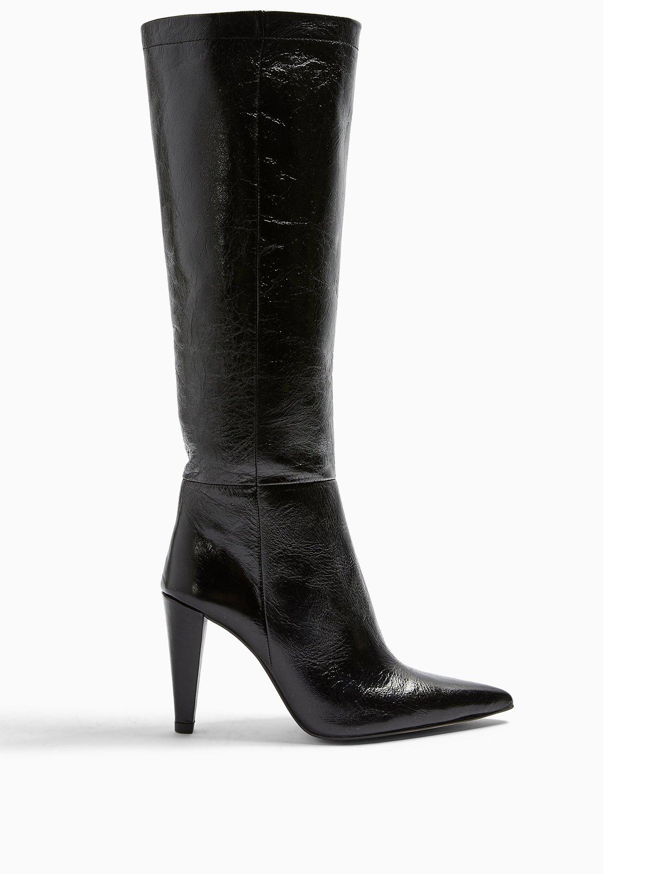 leather high boots uk