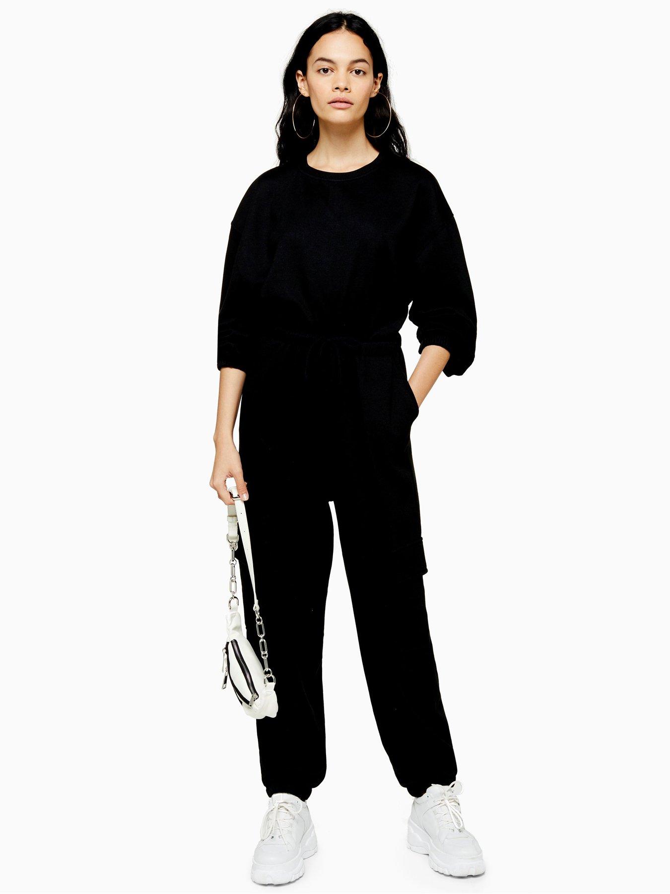 black sweat jumpsuit