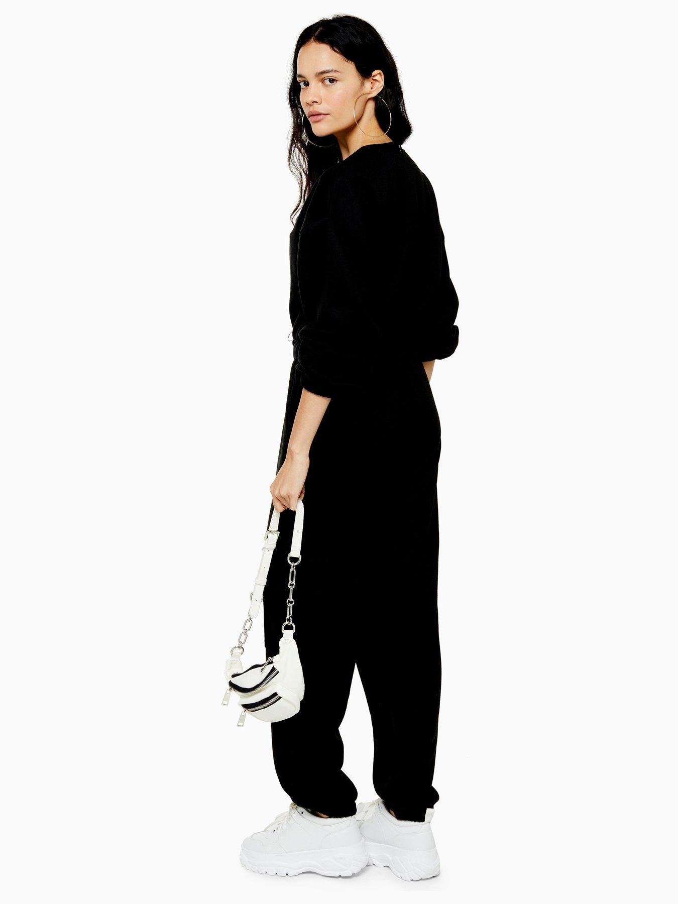 black sweat jumpsuit