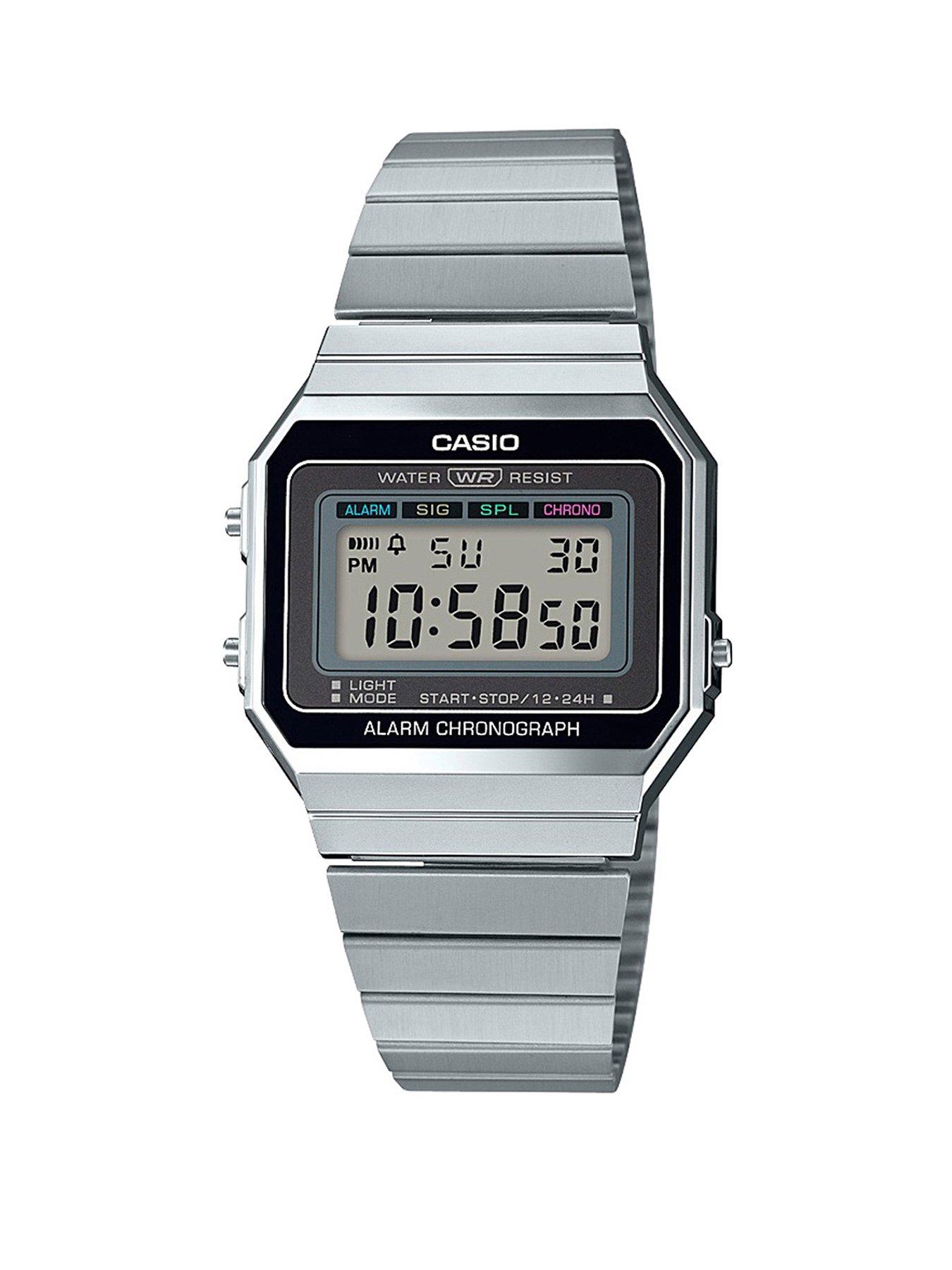 Casio Retro Vintage Black Digital Dial Stainless Steel Bracelet Watch A700WE-1AEF