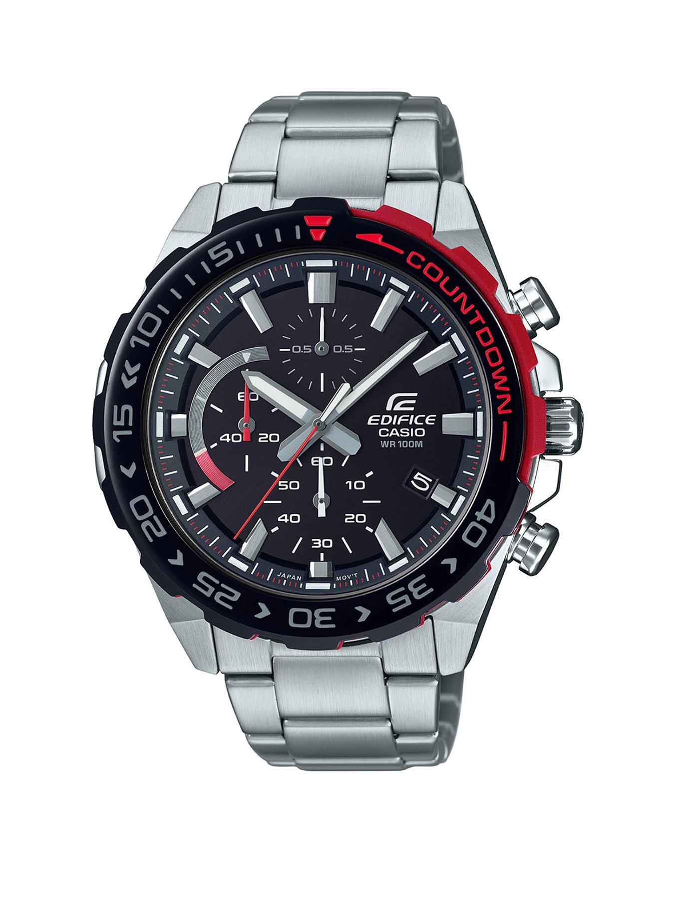 Casio Casio Ediface Black And Red Detail Chronograph Dial Stainless Steel Bracelet Mens Watch review