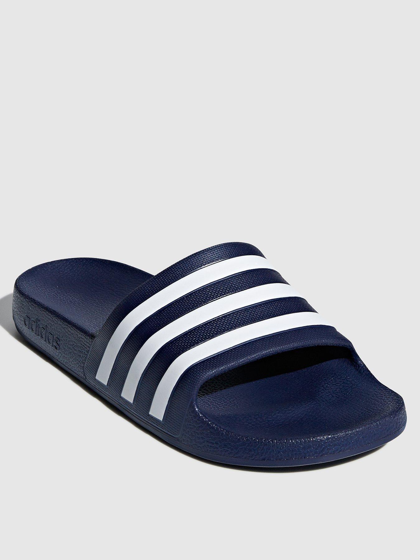 adidas navy blue flip flops