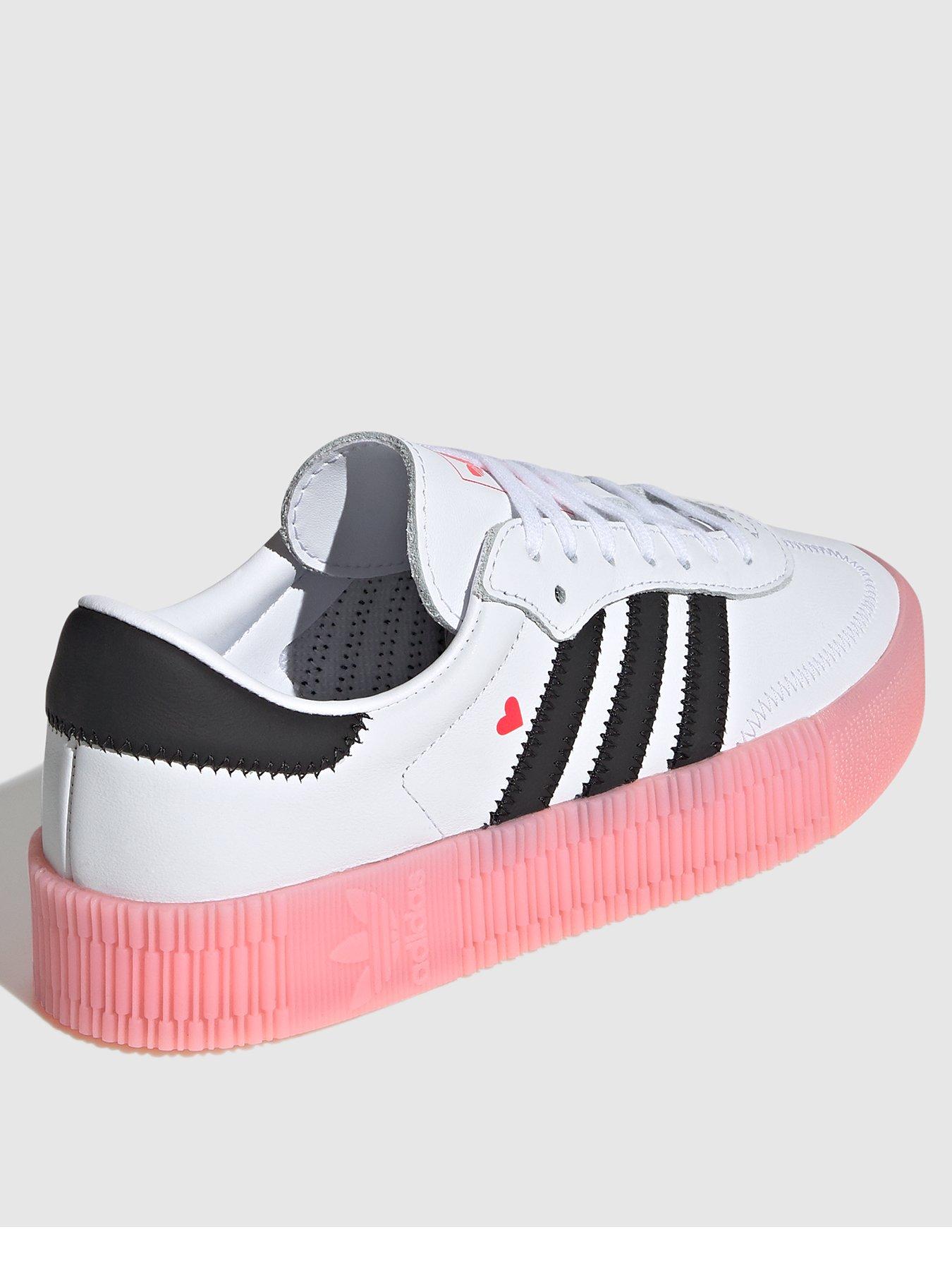adidas originals samba rose trainers with heart detail in white