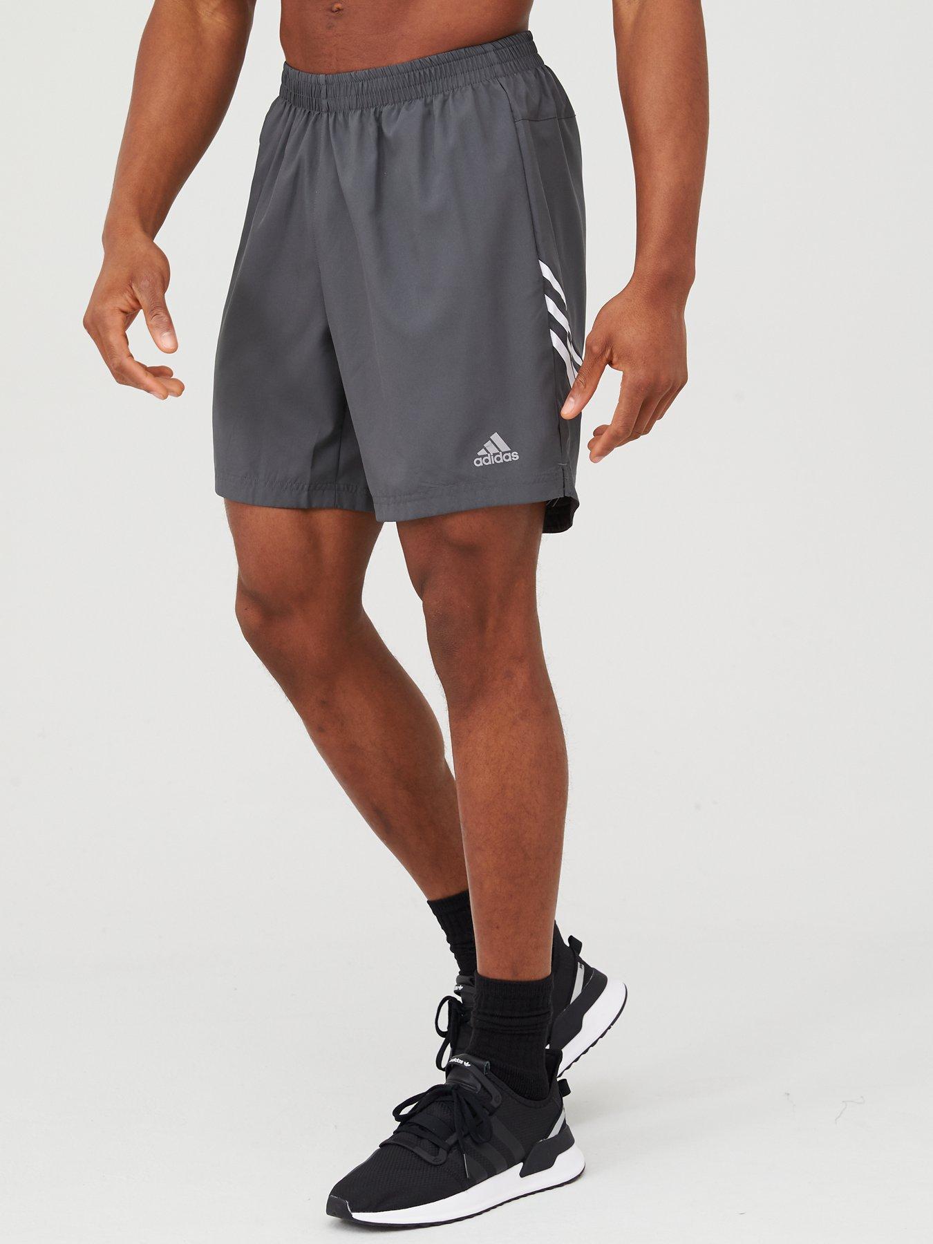 adidas 3 stripe running shorts