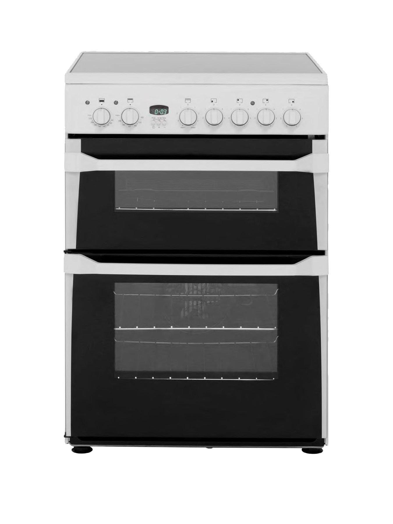 white double oven electric cooker