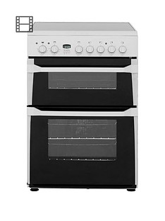 Indesit ID60C2WS 60cm Ceramic Hob Double Oven Electric Cooker - White