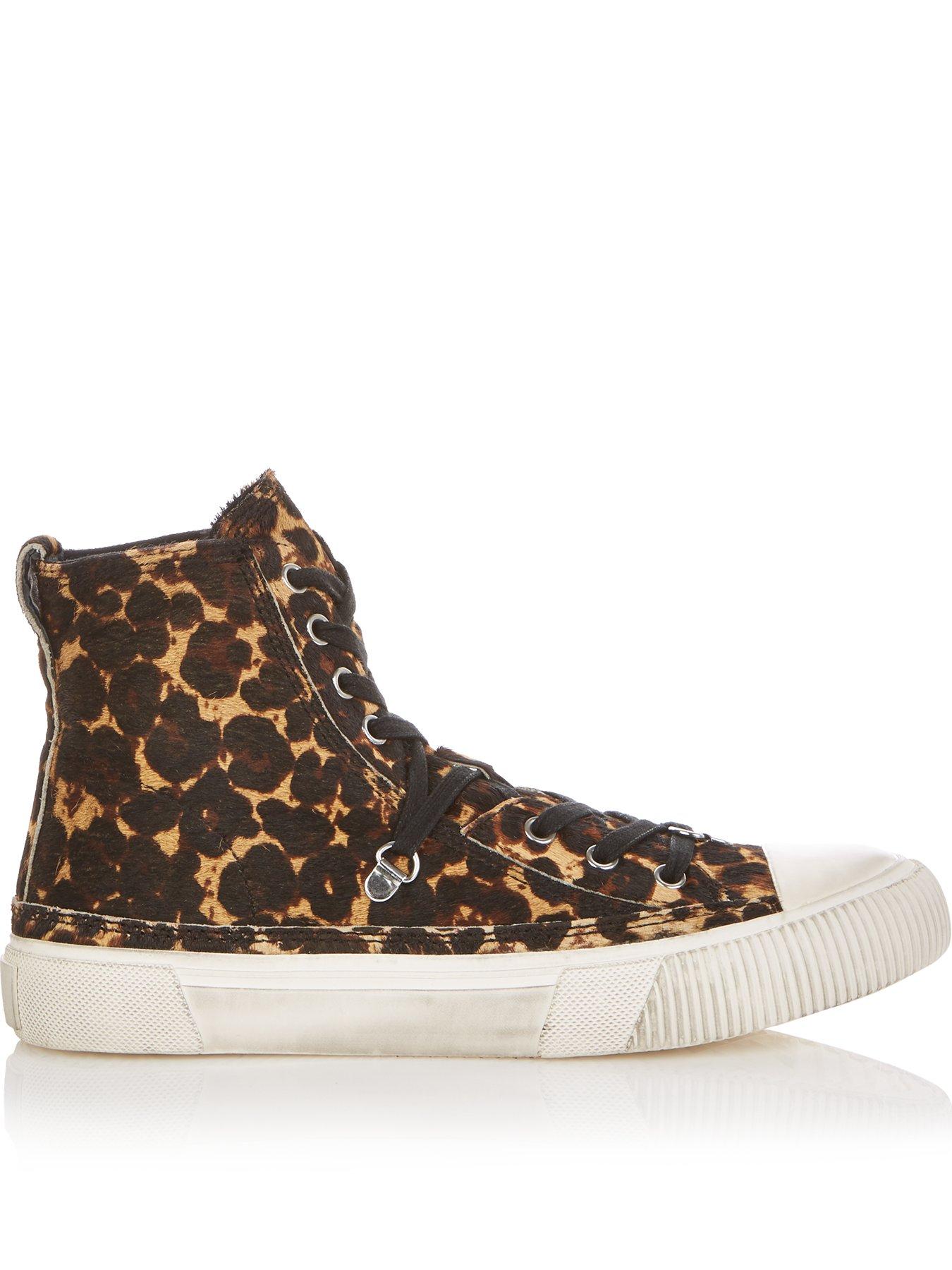 leopard print high top trainers