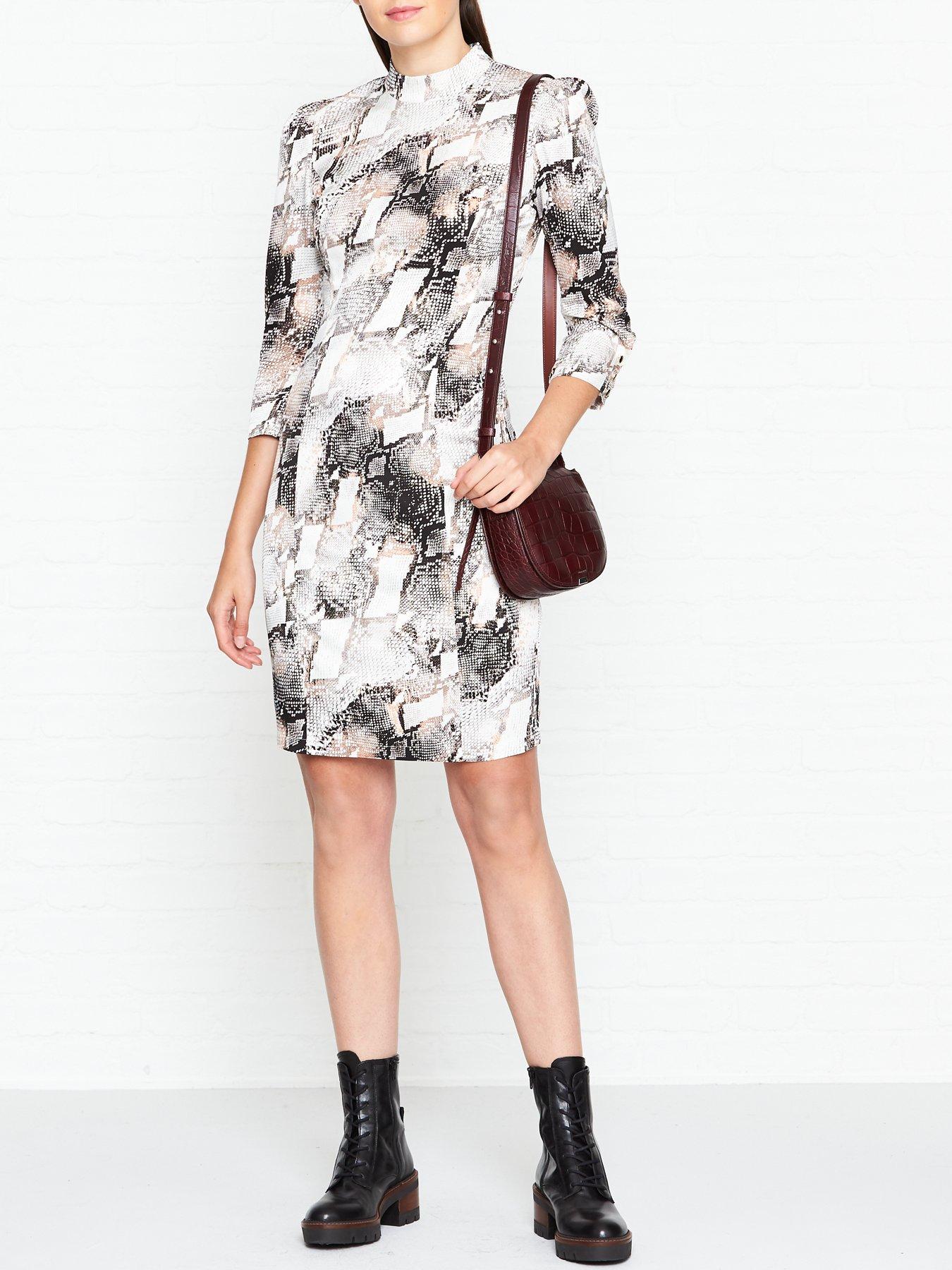 grey snake print dress