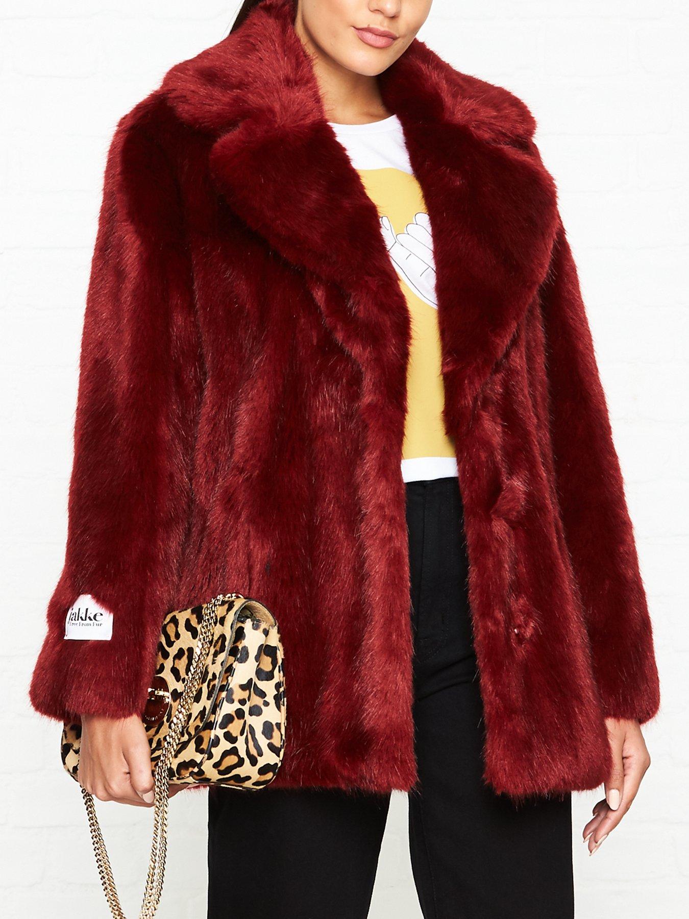 red fur jacket