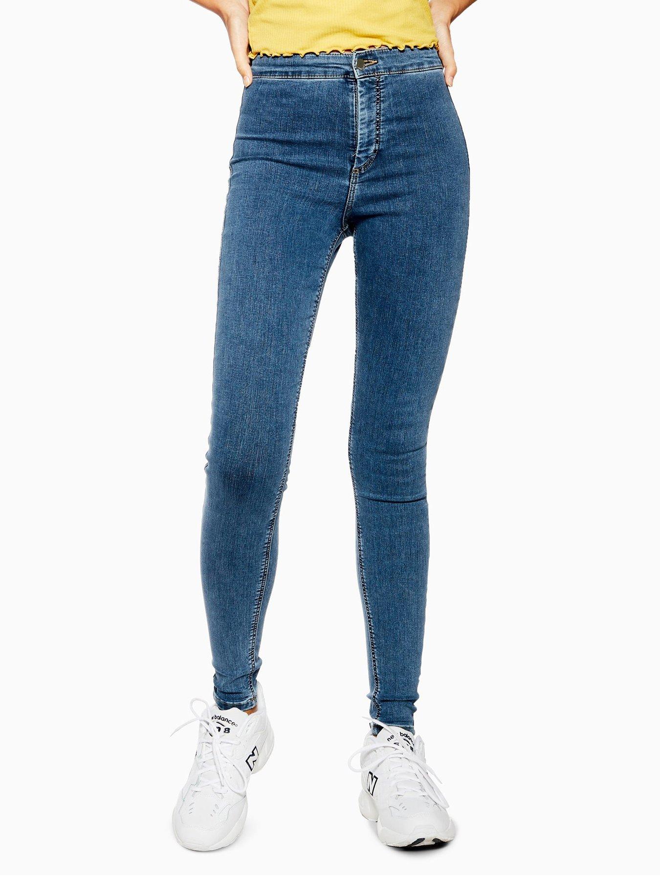 topshop blue joni jeans