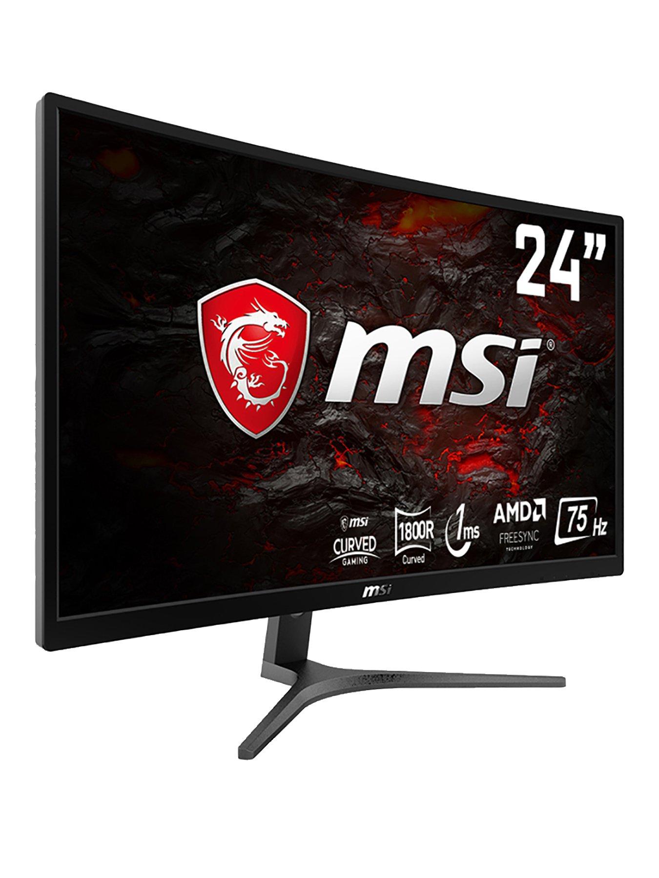 Msi Optix G241vc 24 Inch Full Hd 1ms 75hz Curved Console Gaming Monitor Black Very Co Uk