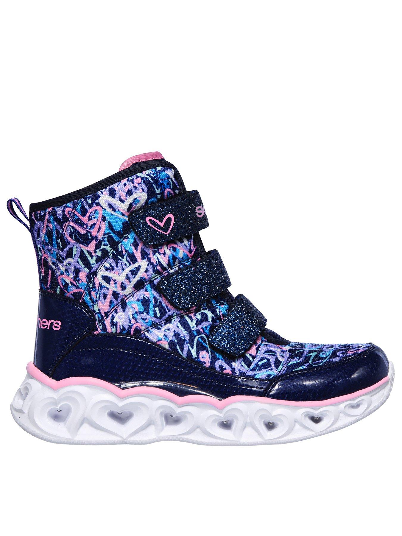 blue skechers boots