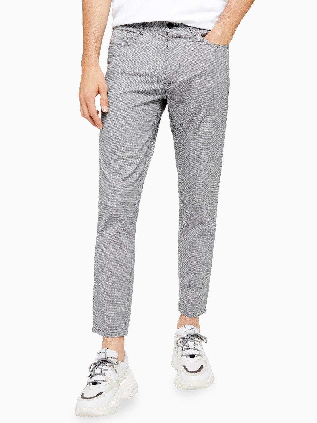 stretch skinny check trousers