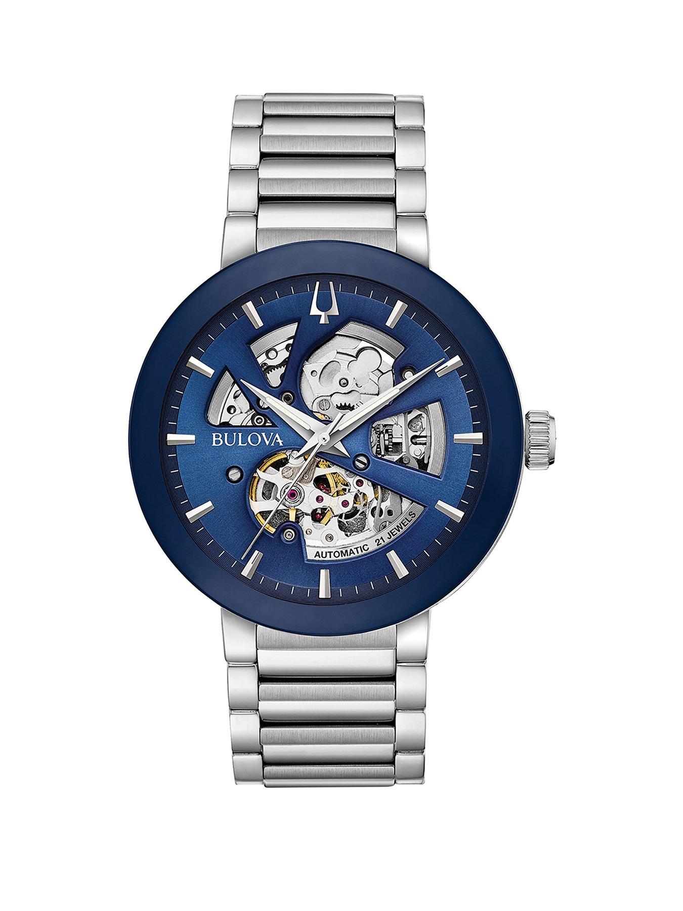 Bulova Bulova Blue Sunray Automatic Skeleton Eye Dial Stainless Steel Bracelet Mens Watch review