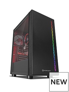 PC Specialist Fusion GT AMD Ryzen 3, 8GB RAM, 2TB Hard Drive & 128GB SSD, Gaming Desktop - Black