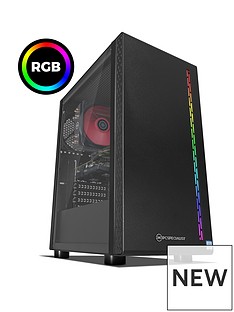PC Specialist Stalker ST Intel Core i5, 8GB RAM, 2TB Hard Drive & 256GB SSD, 6GB Nvidia Geforce GTX 1660 Ti Graphics, Gaming Desktop - Black