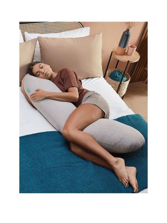 front image of kally-sleep-kally-body-pillow-grey