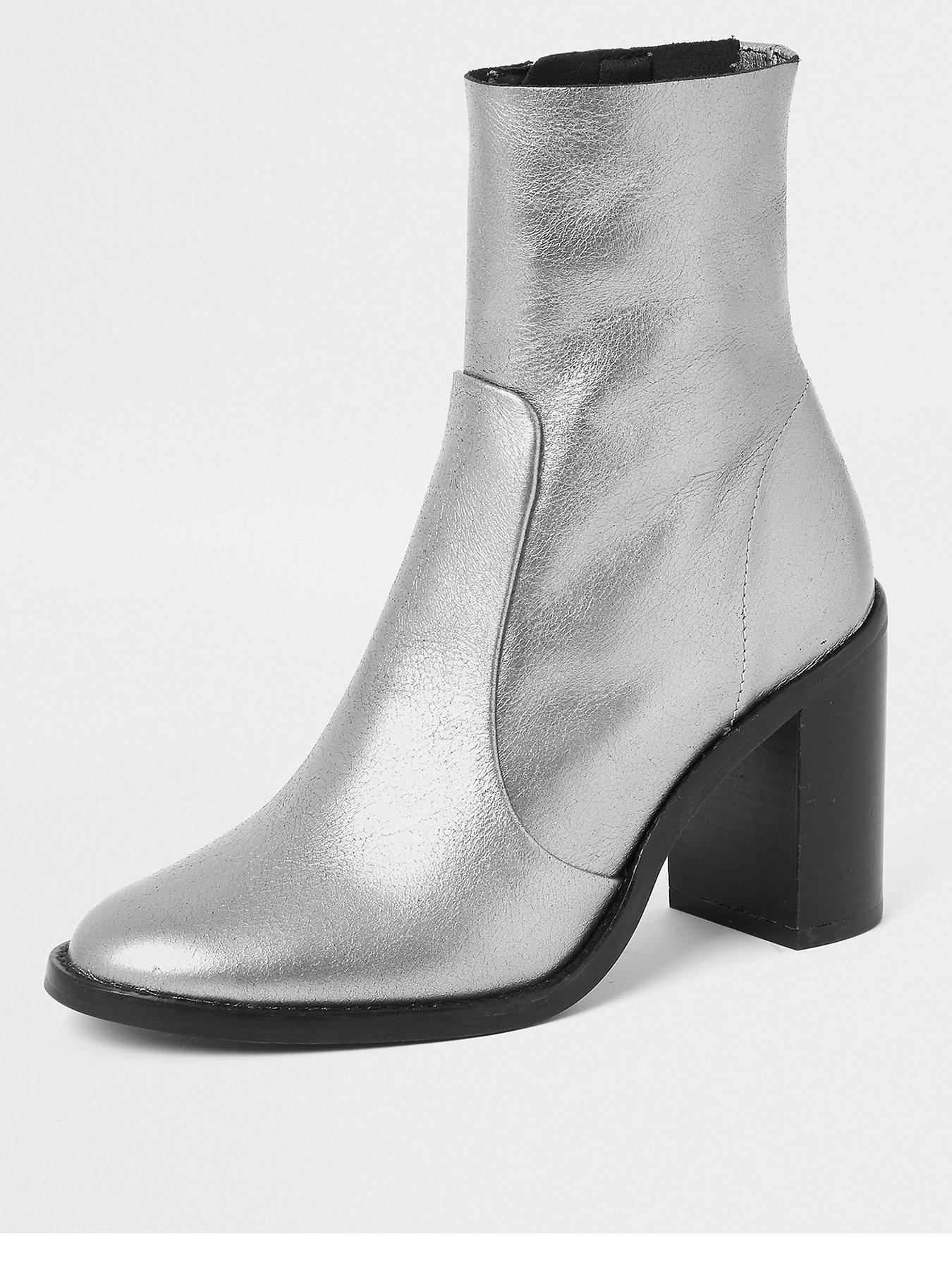 silver ankle boots uk