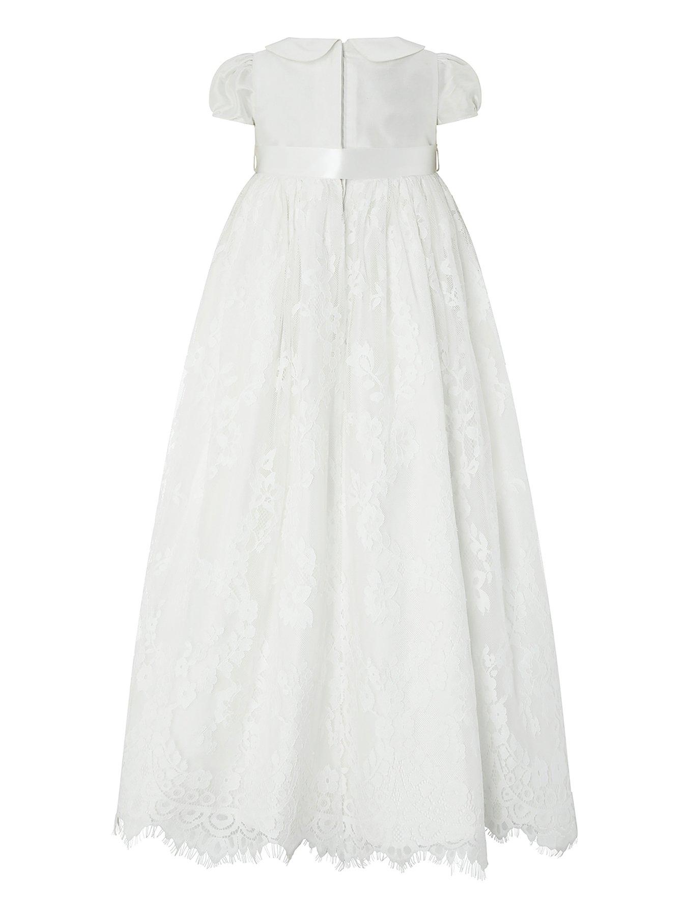 white lace top blue bottom dress