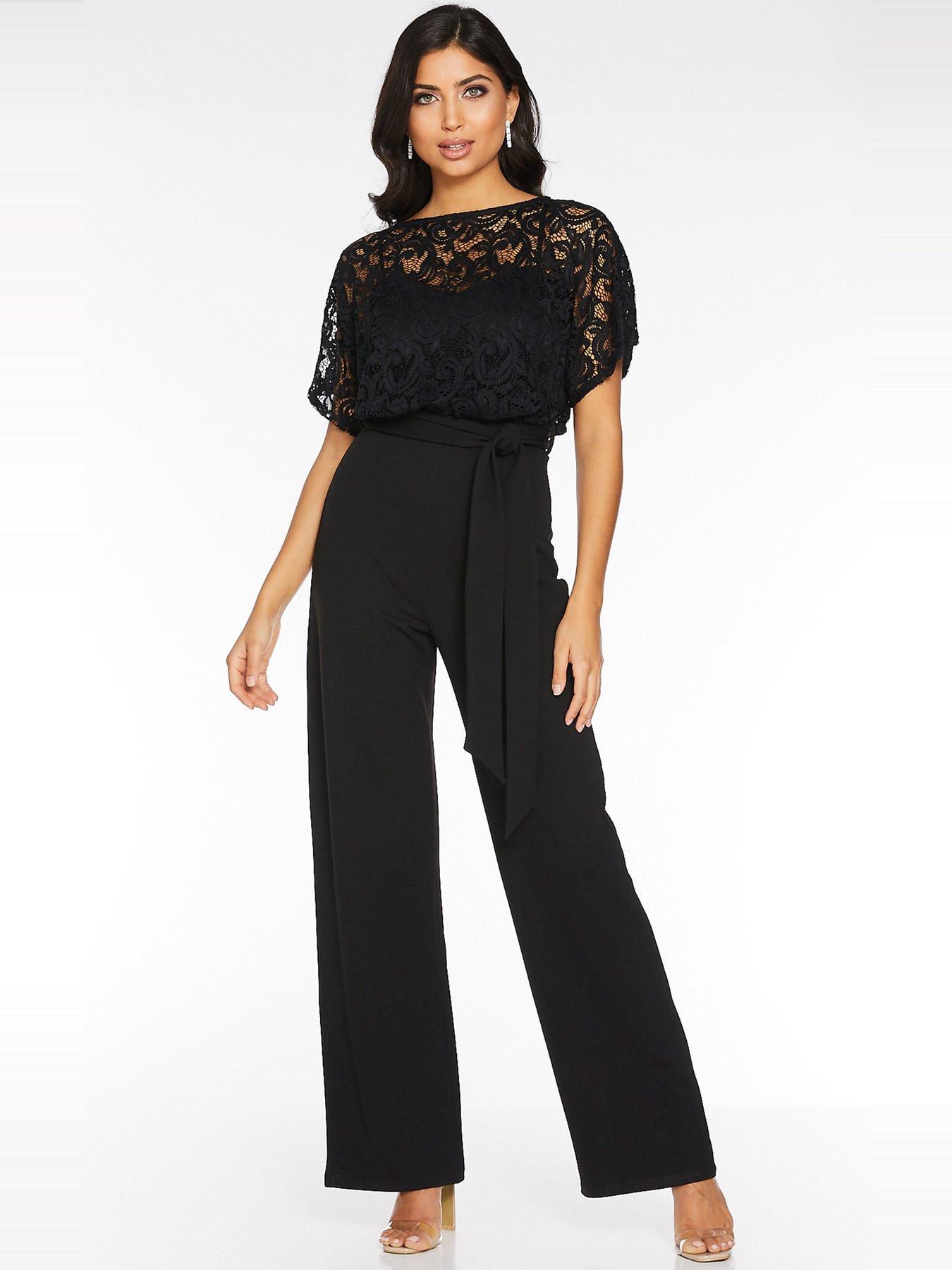 quiz black lace jumpsuit