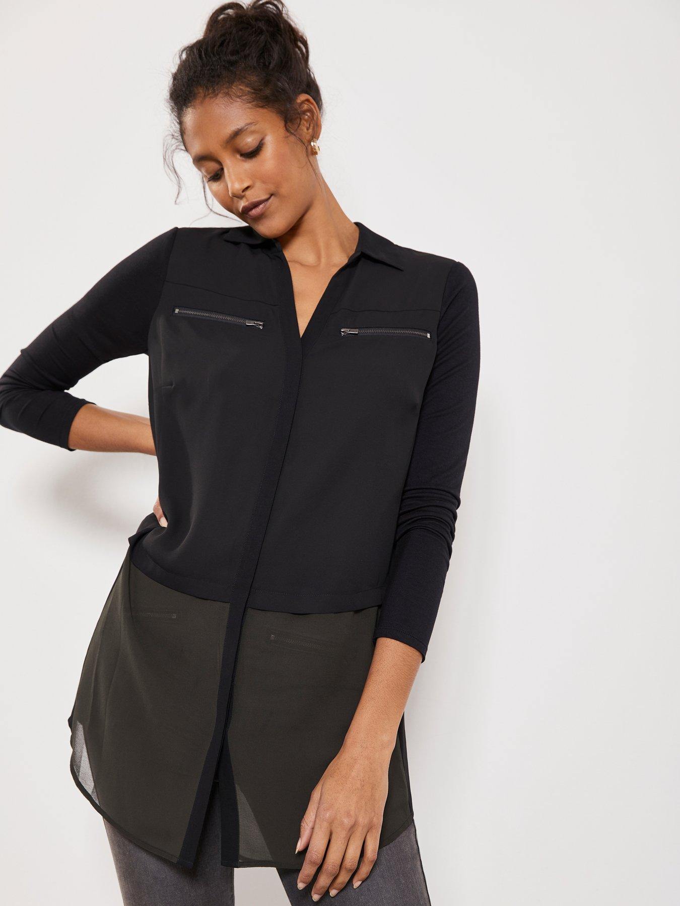 zip front blouse uk