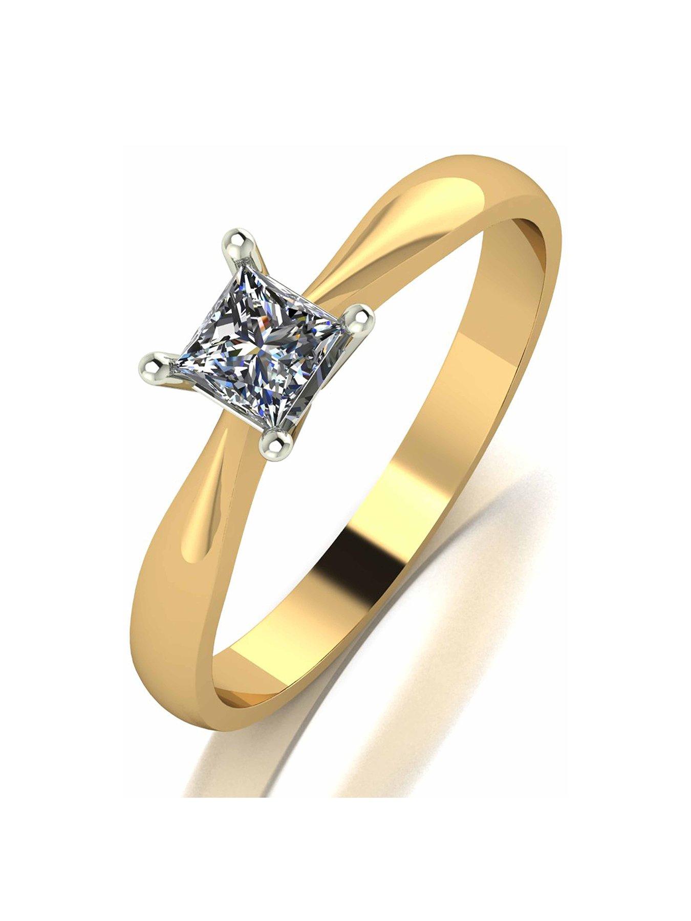 Love Diamond 9Ct Gold 30Pt Diamond Princess Cut Solitaire Ring review