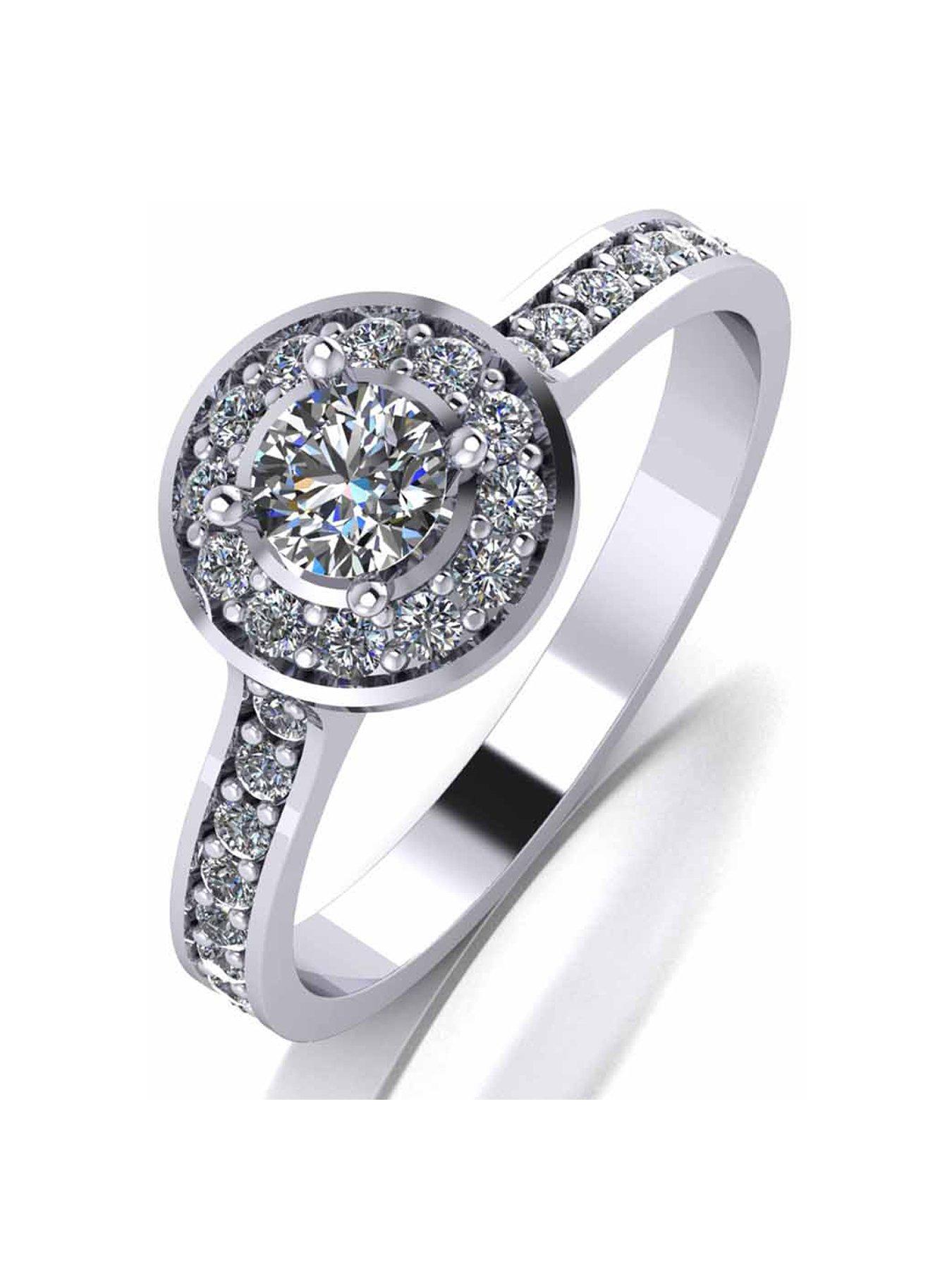 Love Diamond Platinum 1/2Ct Diamond Solitaire Halo Ring review