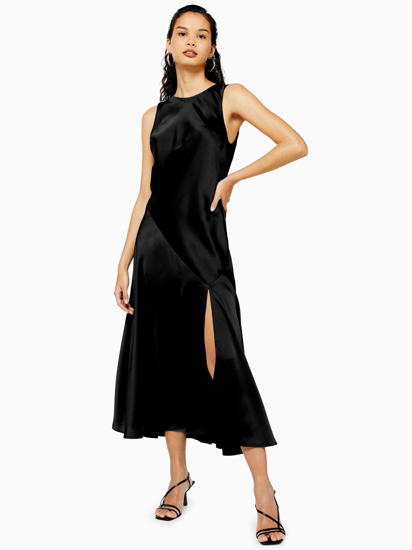 front split midi dress