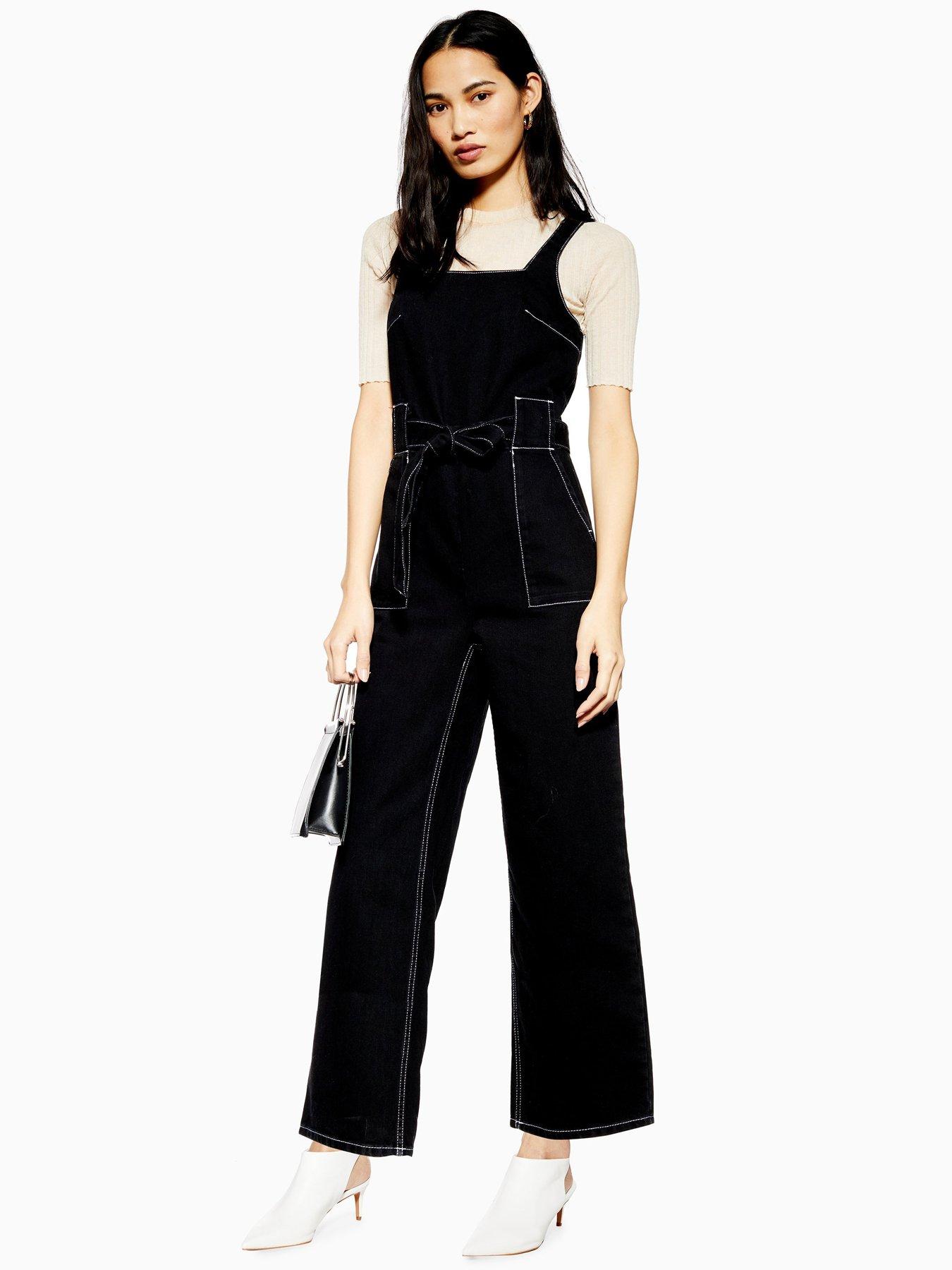 black denim jumpsuit topshop