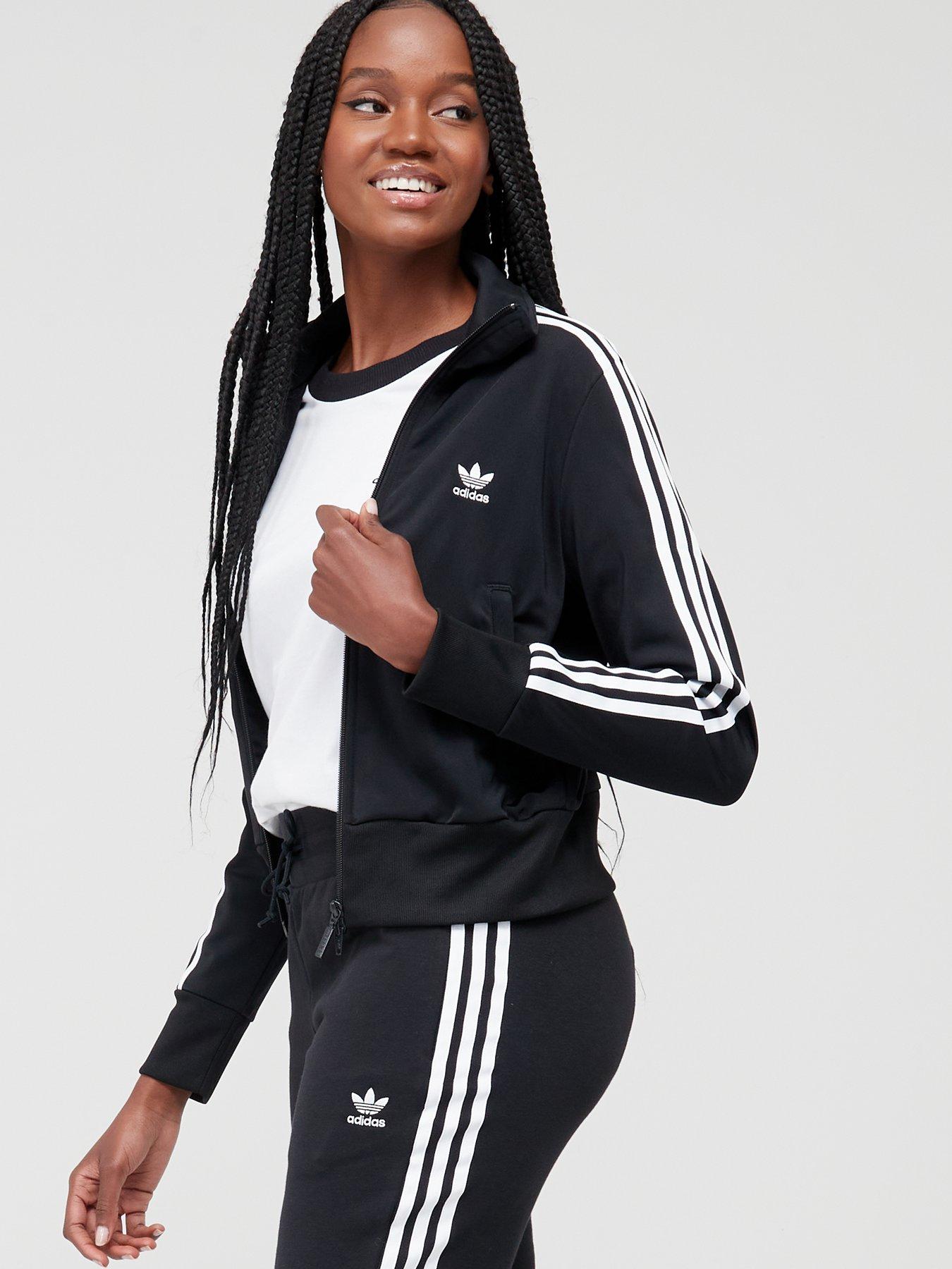 adidas black track top