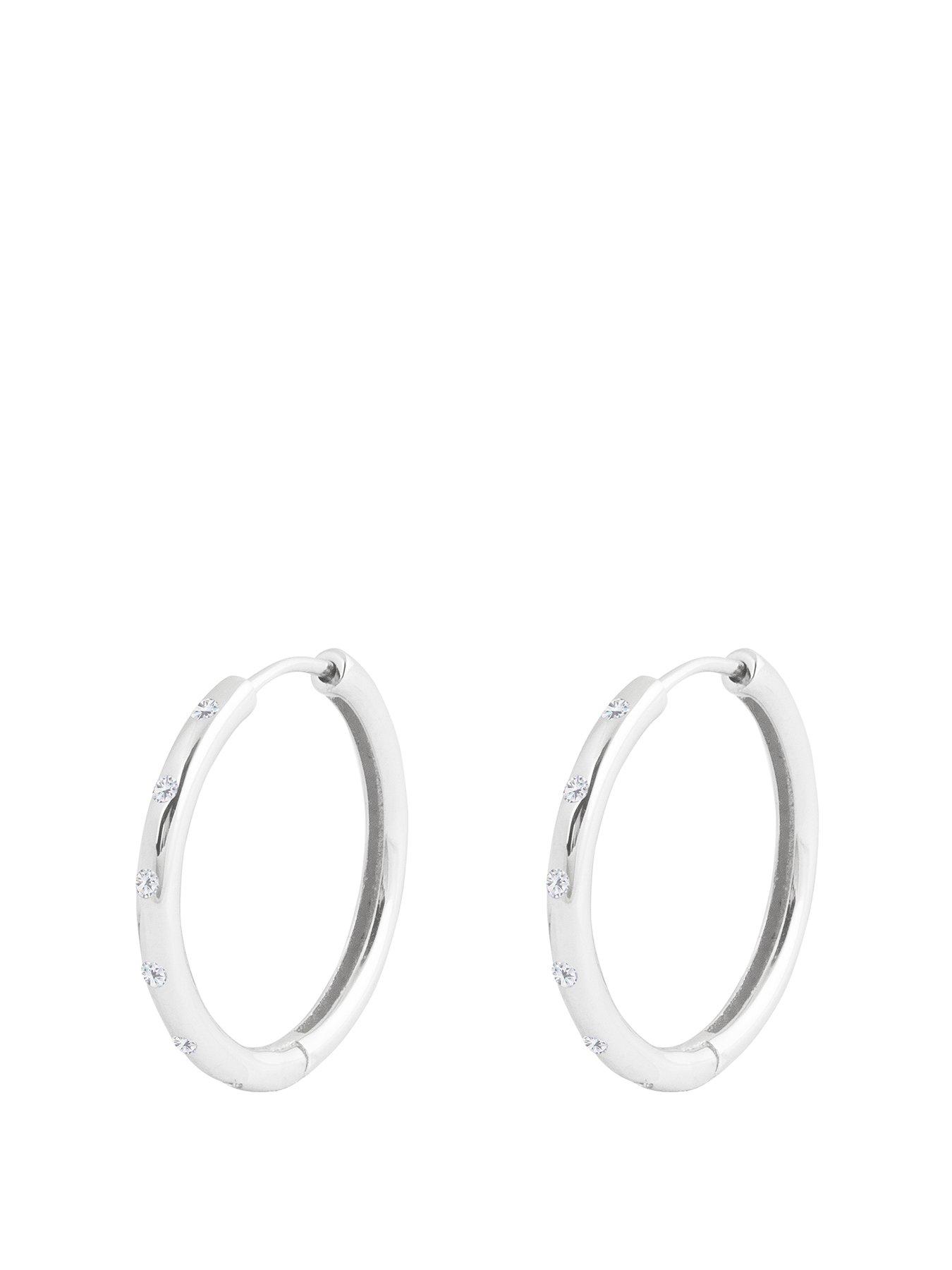 Small studded hoop on sale earrings