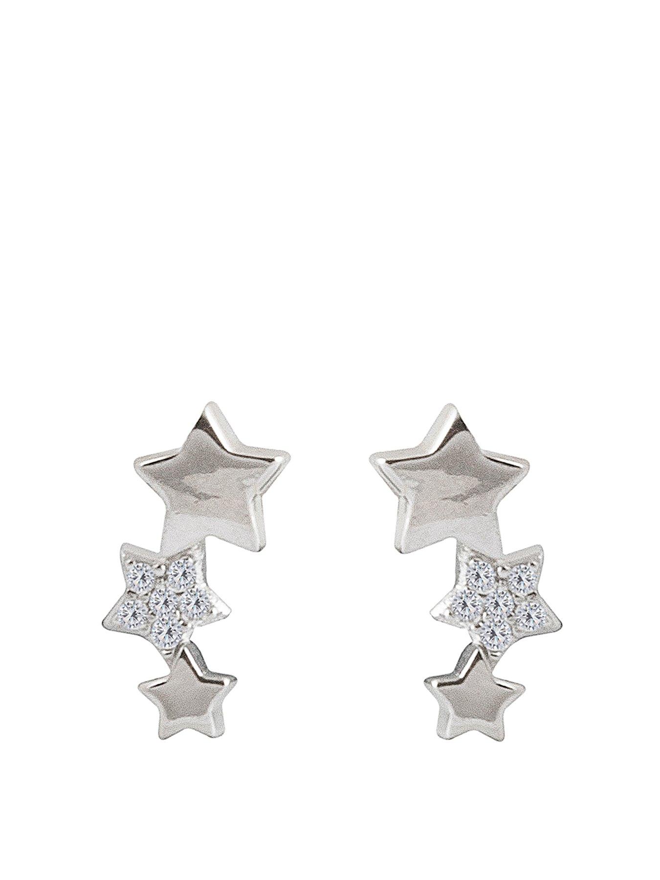 Star hot sale silver earrings