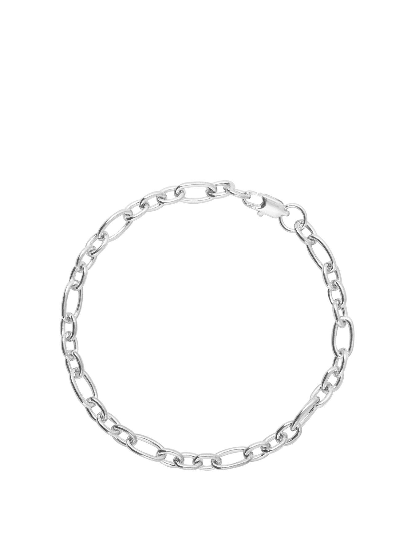 Product photograph of The Love Collection Sterling Silver 1 4oz Belcher Bracelet from very.co.uk